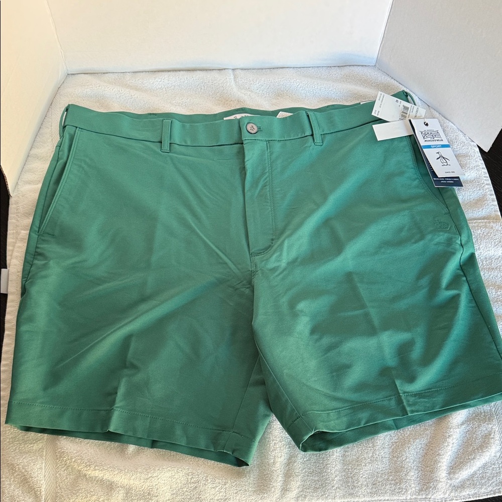 Pengiun Green Men's Flat Front Shorts